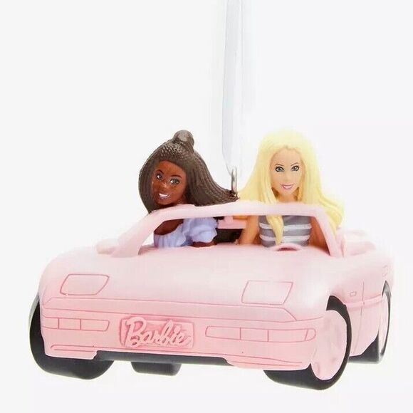 BARBIE Christmas Tree Ornament Pink Corvette HALLMARK Ribbon Hanger NEW IN BOX - Picture 6 of 8